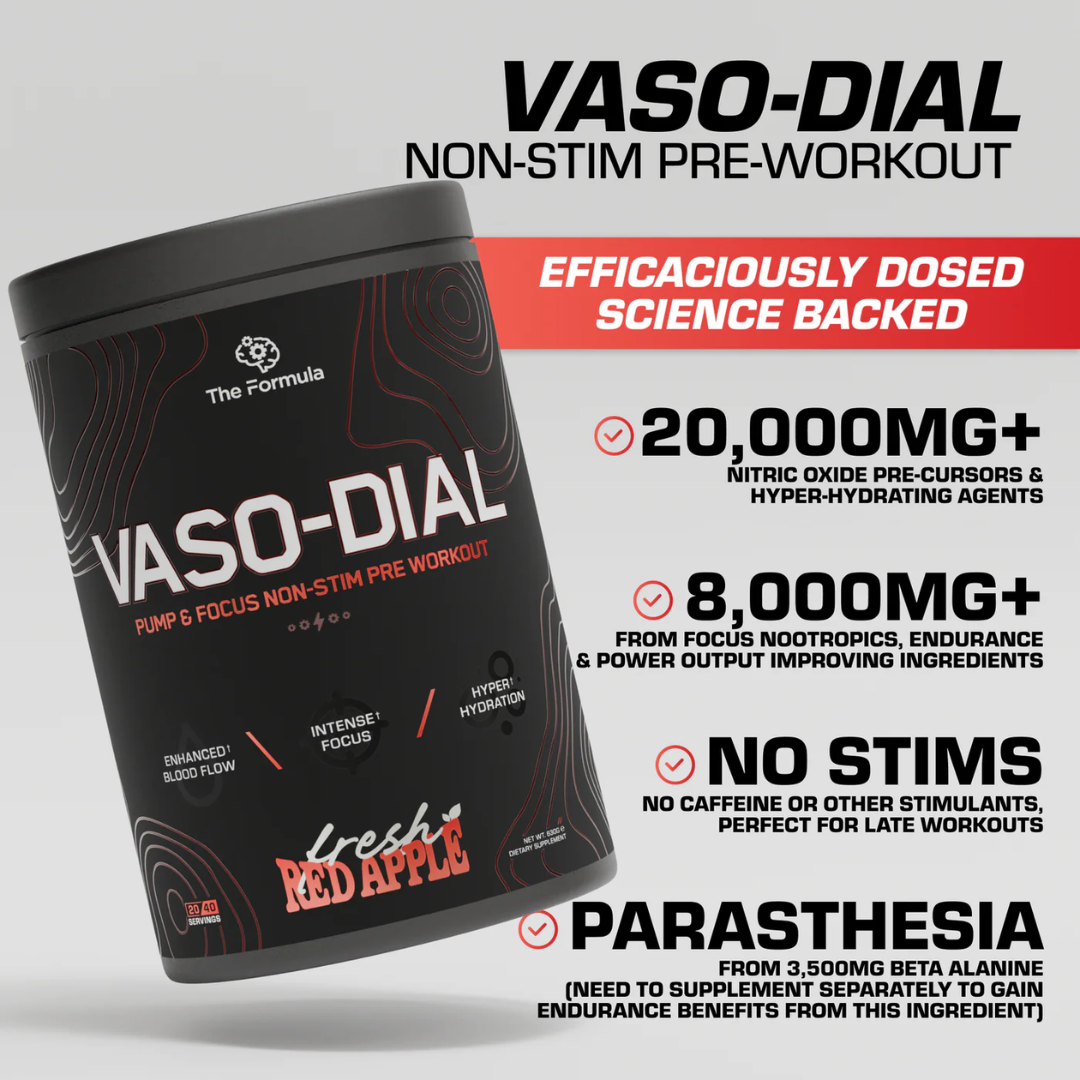 The Formula VASODIAL Non-Stim Pre Workout 630g Arctic Frost