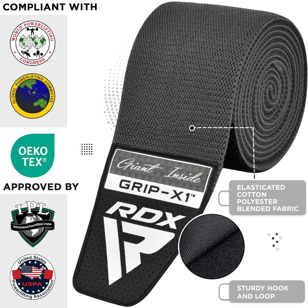 RDX Gym Knee Wraps K1 Grey