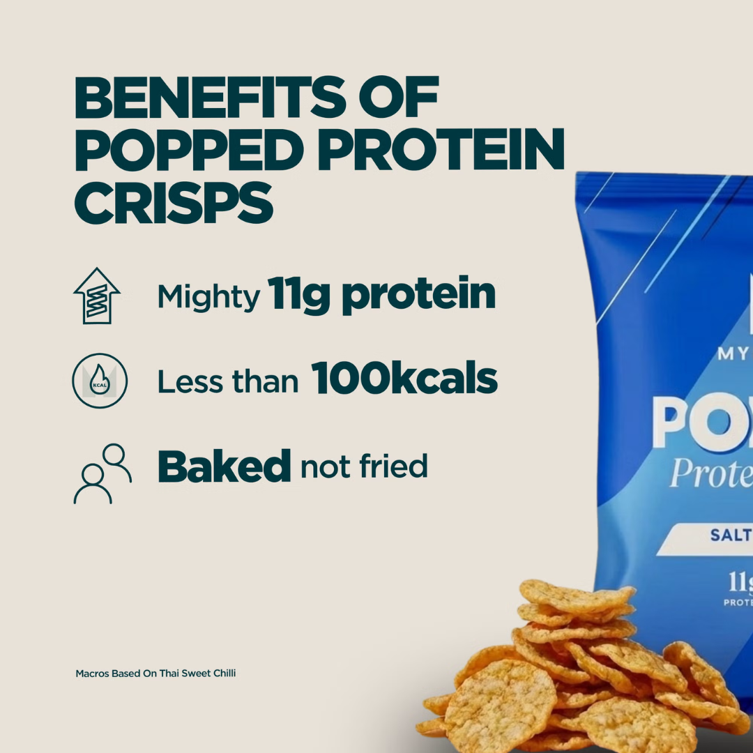 MyProtein Popped Protein Crisps 6x25g Salt & Vinegar
