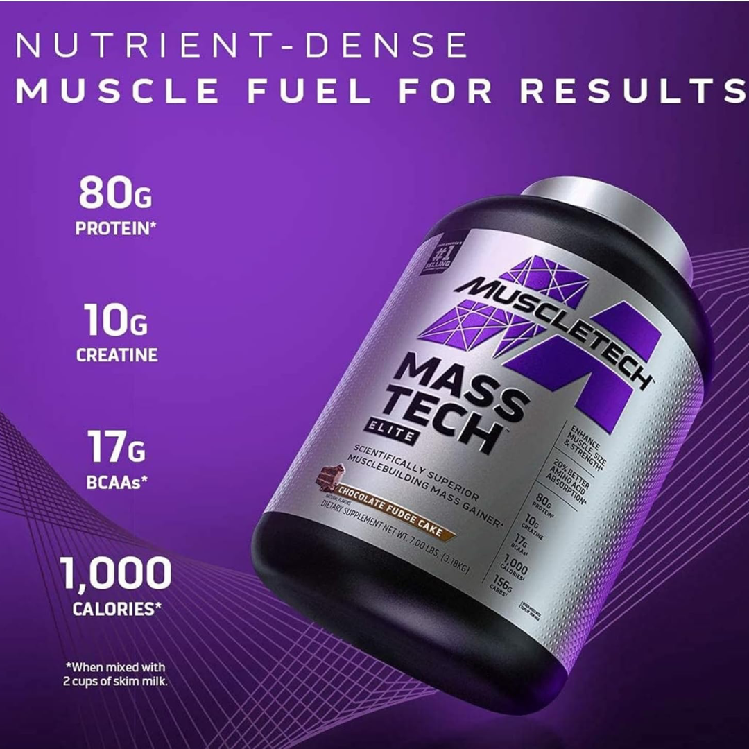 Muscletech Mass Tech Elite 3.18kg Chocolate Fudge Cake