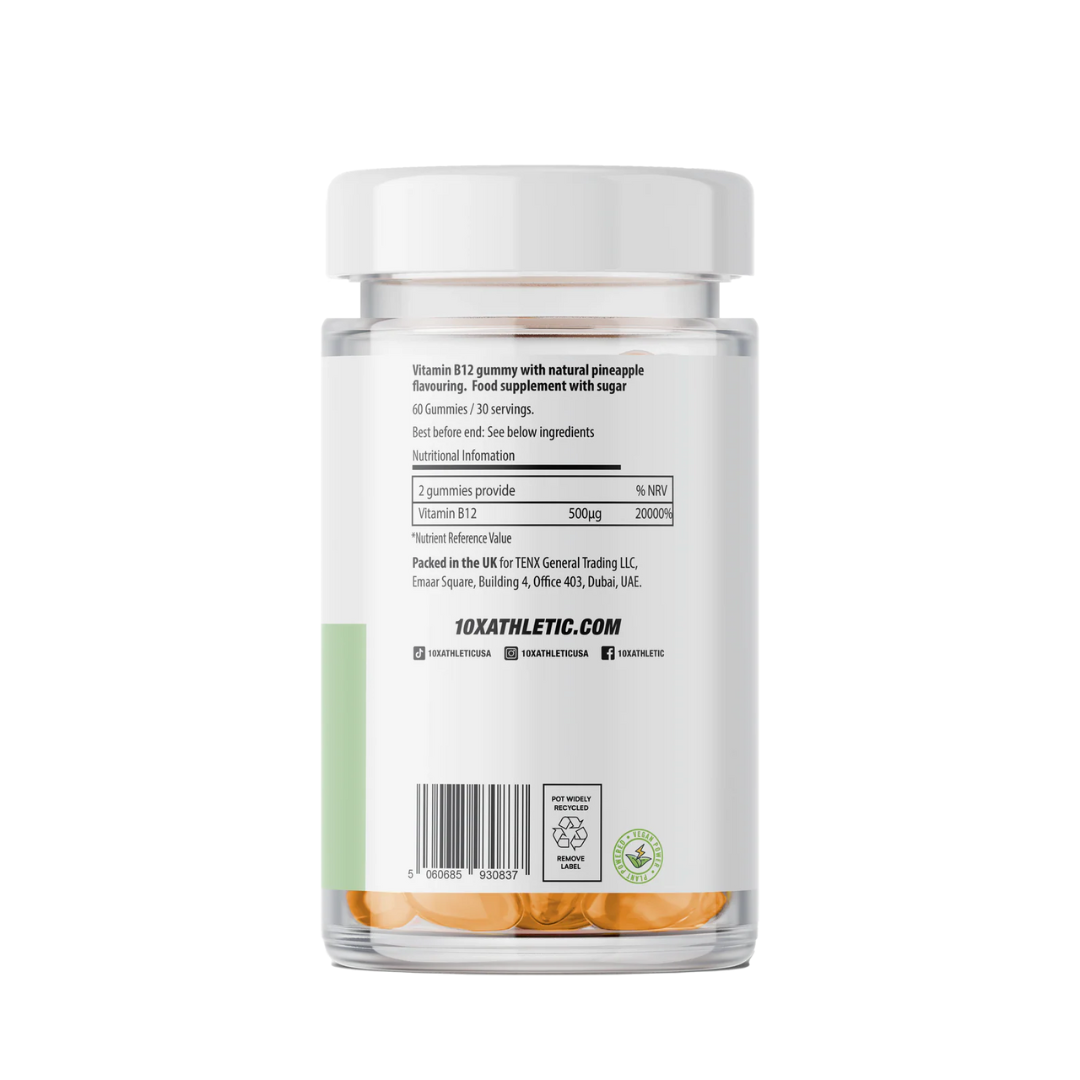 10X Athletic B12 Gummies 60 Softgels Pineapple