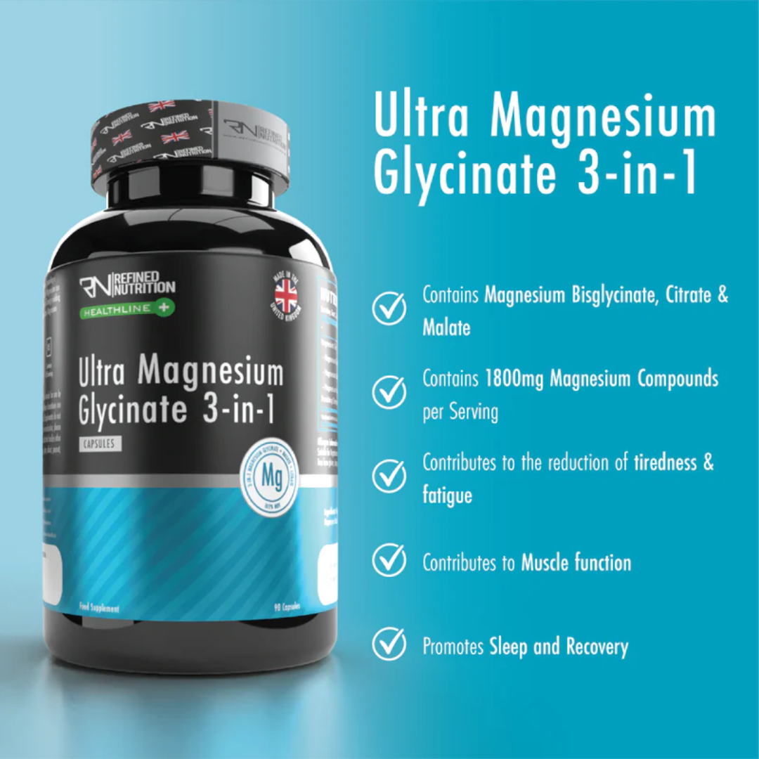 Refined Nutrition Ultra Magnesium Glycinate 3-in-1 90 Caps