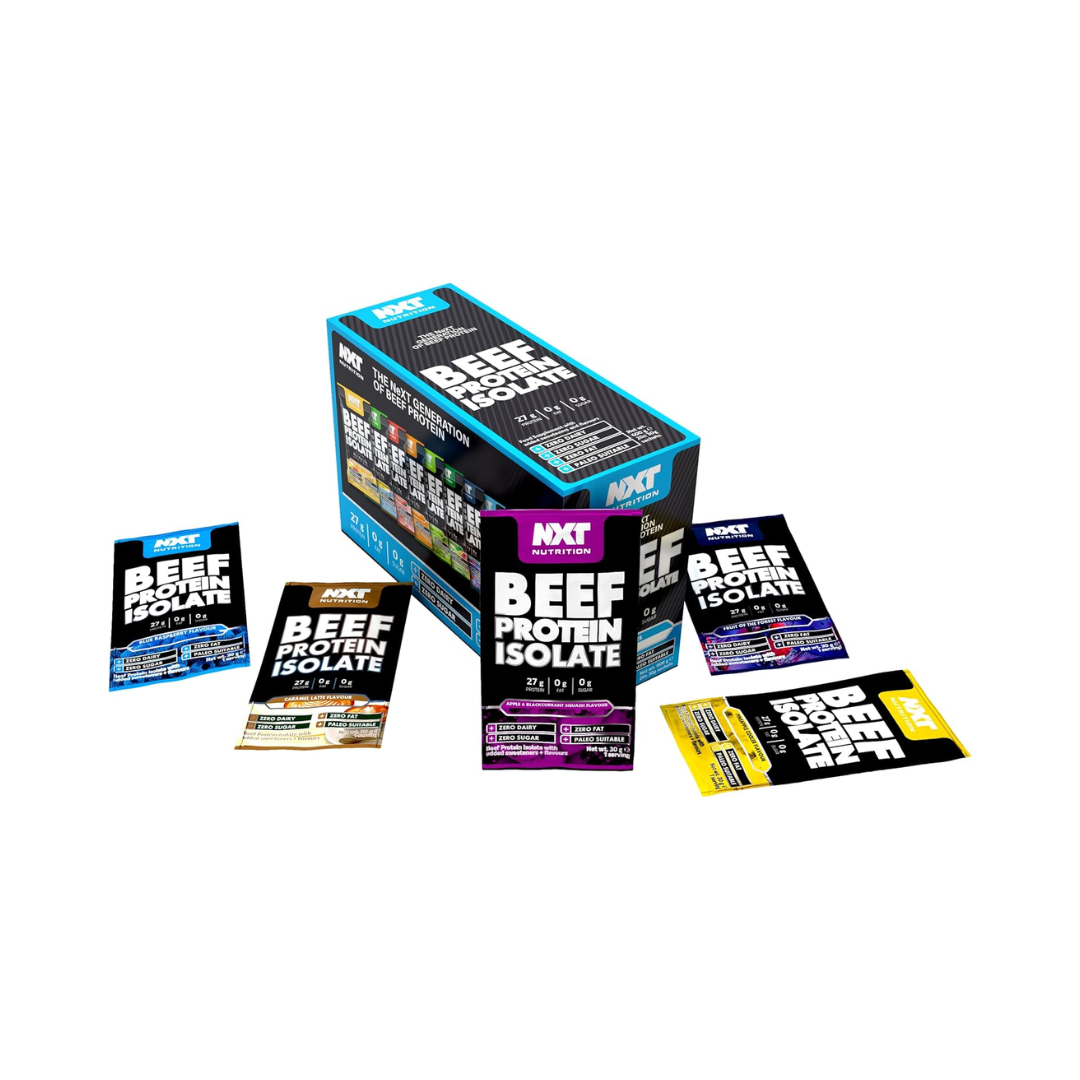 NXT Nutrition Beef Protein Isolate 20 Sachets Mixed Selection Box