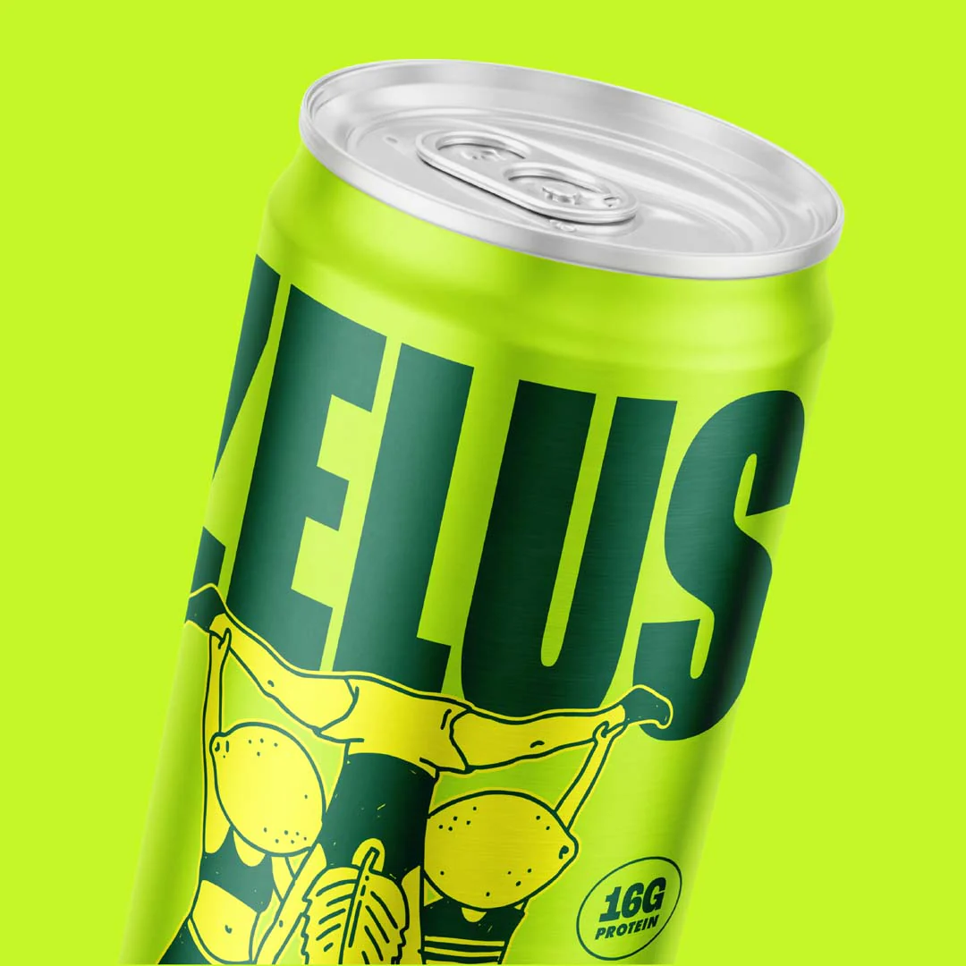 ZELUS Protein Energy Soda 12x330ml Lemon, Lime & Mint