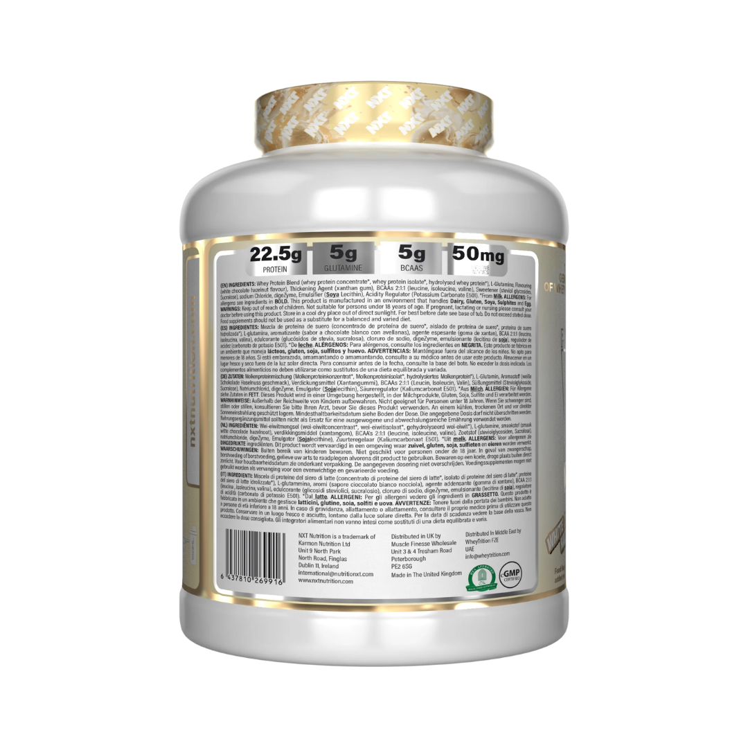 NXT Nutrition Pure Whey Deluxe 2.1kg White Chocolate Bellissimo