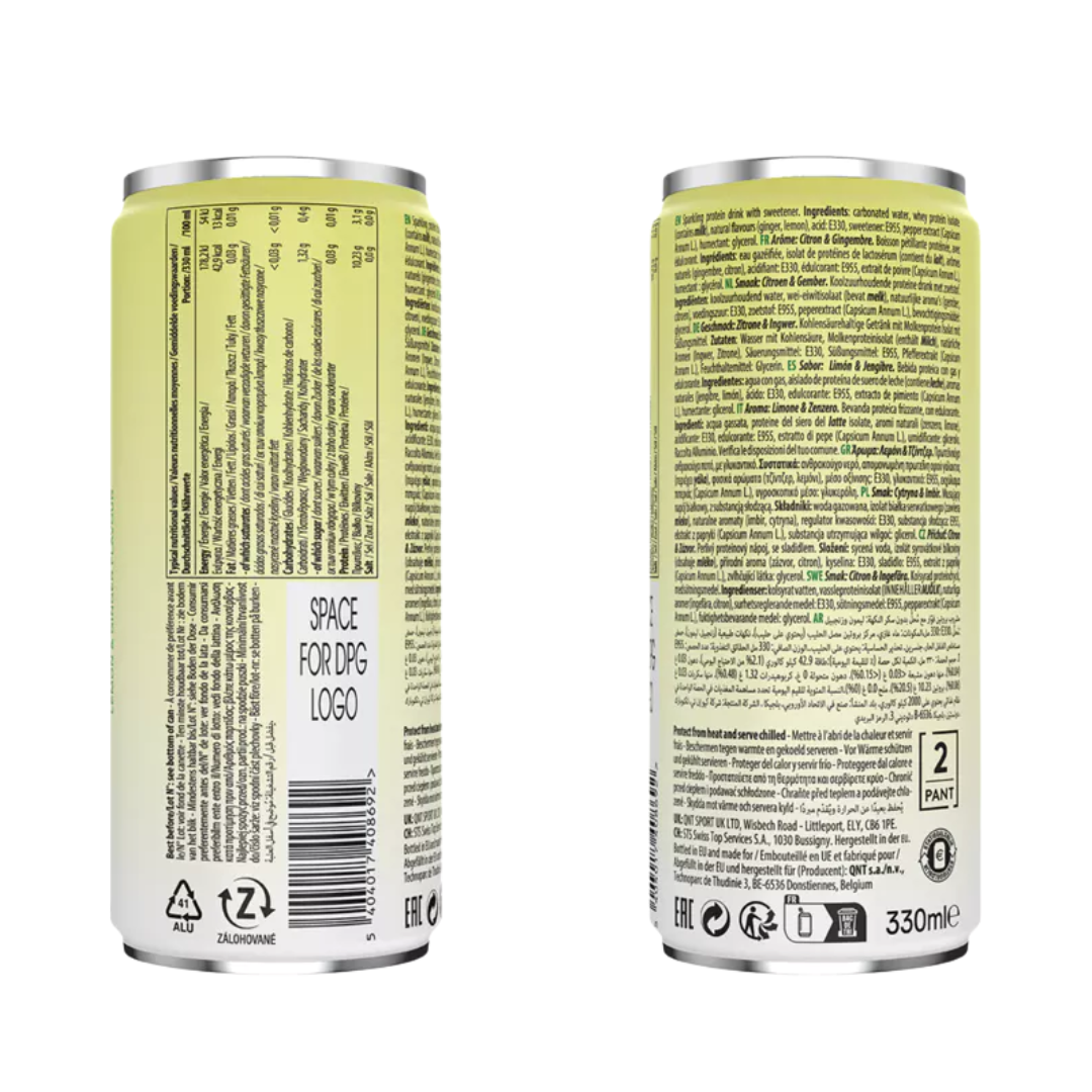 QNT Protein Water 12x500ml Lemon Ginger