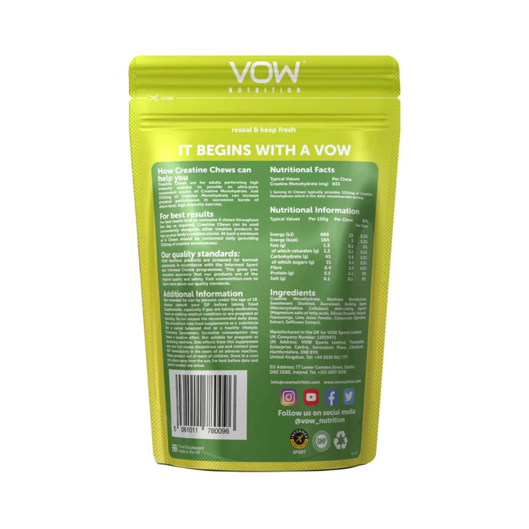 VOW Nutrition Creatine Chews 100 Tabs Apple Mango & Lime
