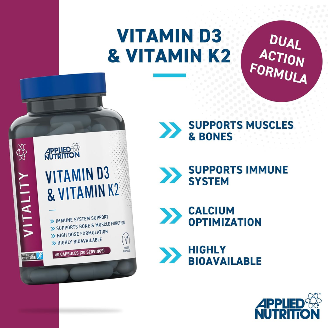 Applied Nutrition VITALITY Vitamin D3 + K2 90 Caps