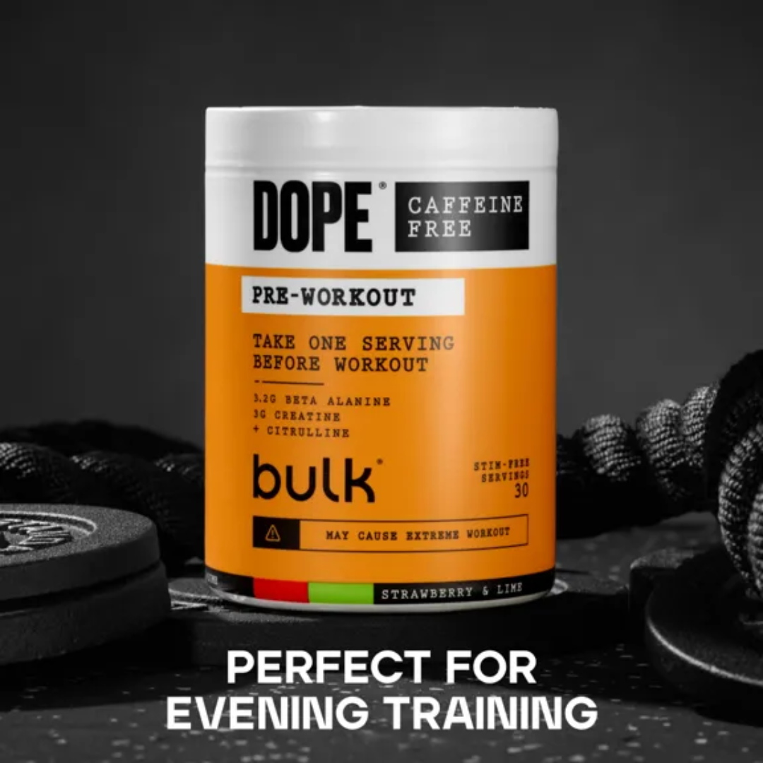 Bulk Dope Pre Workout Caffeine Free 510g Strawberry & Lime