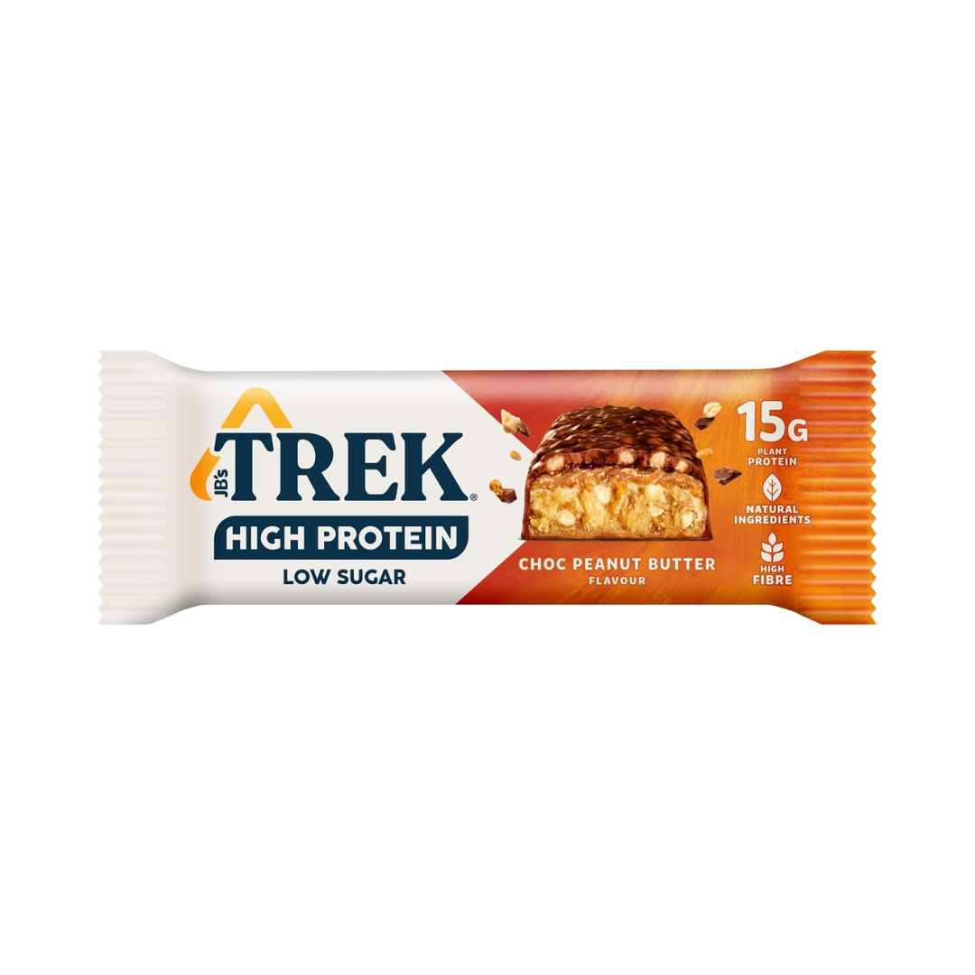 Trek High Protein Low Sugar 12x55g Choc Peanut