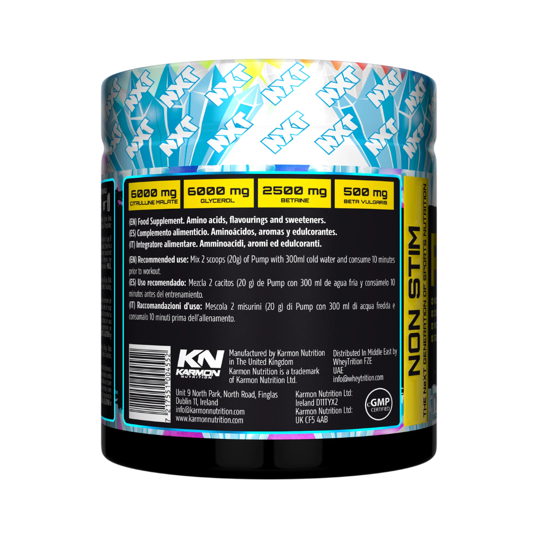 NXT Nutrition TNT Nuclear PUMP (Stim-Free) 500g Ice Burst