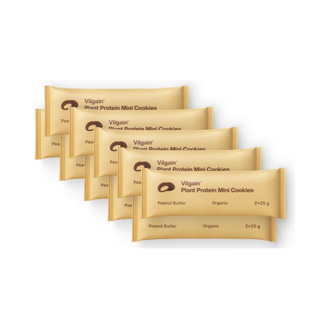 Vilgain Organic Plant Protein Mini Cookies 20x50g Hazelnut Fudge