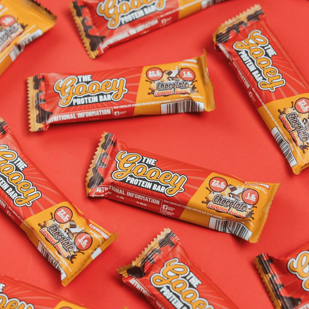 Efectiv Nutrition The Gooey Protein Bar 12x65g Chocolate Caramel Biscuit