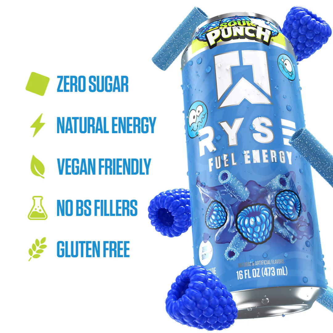 RYSE Fuel Energy 12x473ml Sour Punch Blue Raspberry