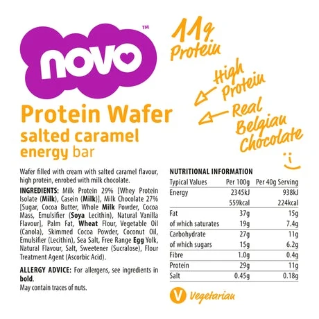 Novo Nutrition Novo Protein Wafer Bar 12x40g Salted Caramel
