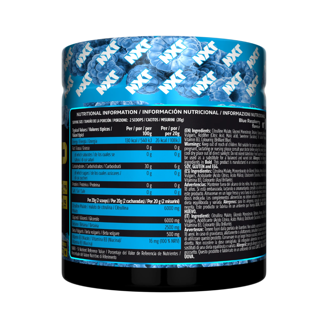 NXT Nutrition TNT Nuclear PUMP (Stim-Free) 500g Blue Raspberry