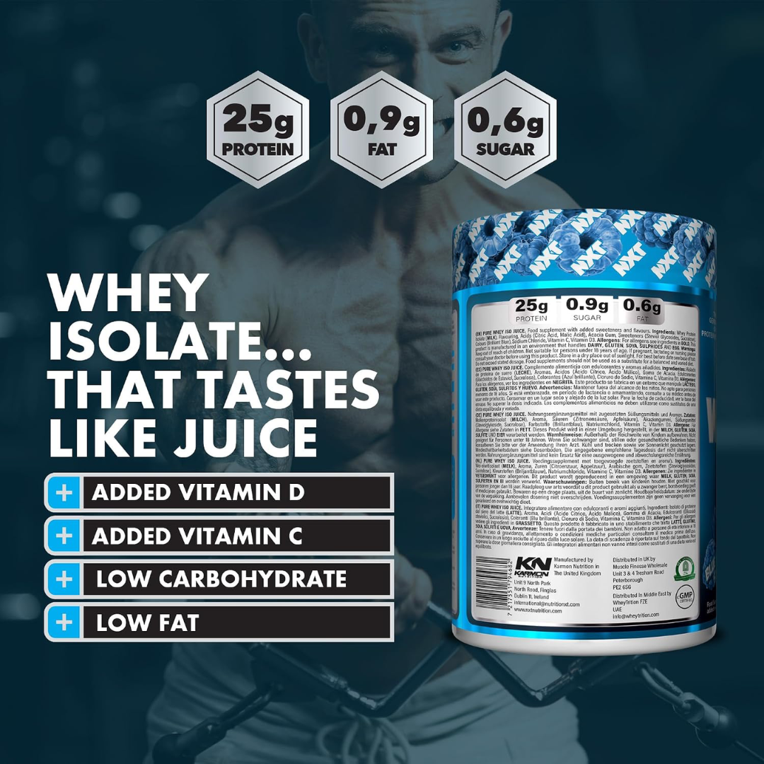 NXT Nutrition Pure Whey ISO Juice 900g Blue Raspberry Smoothie
