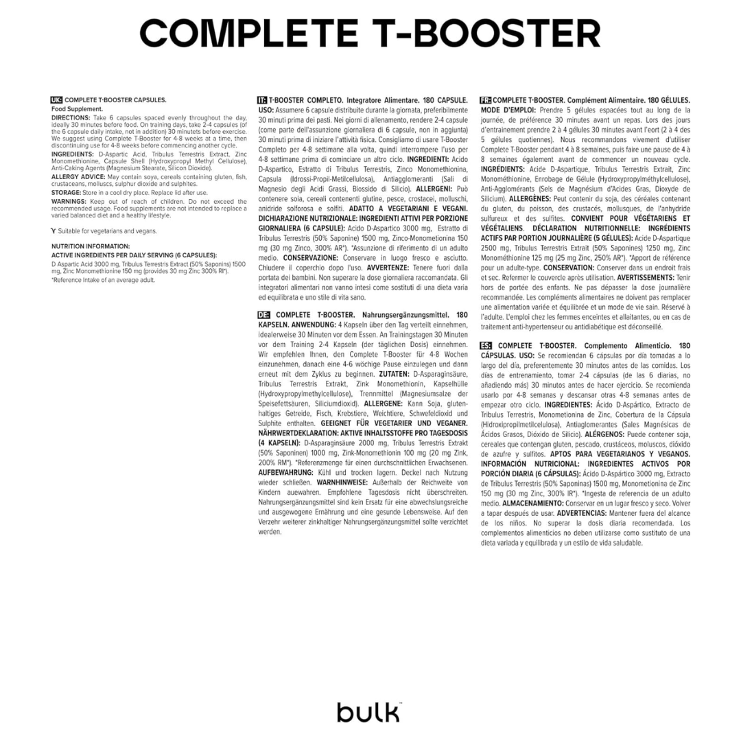 Bulk Complete T-Booster 180 Caps