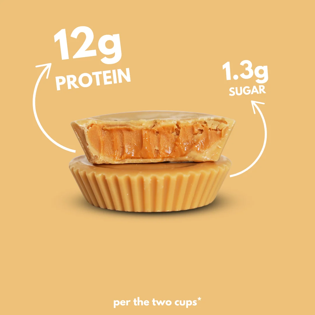 Nutry Nuts Zero Added Sugar Protein Peanut Butter Cups 12x42g Salted Caramel & Peanut