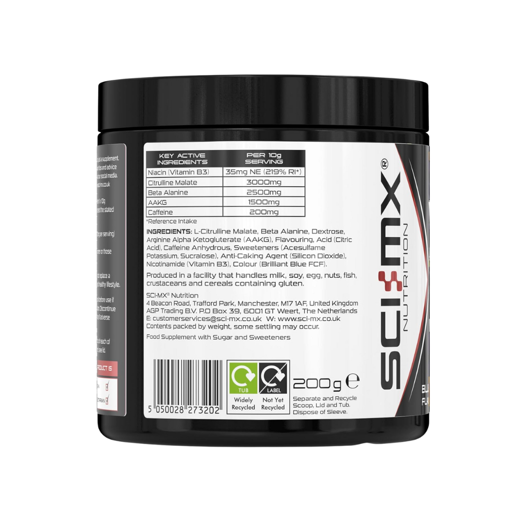 Sci-MX Total Pre-Workout 200g Blue Raspberry