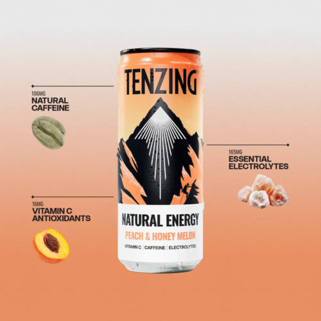 Tenzing Natural Energy 12x330ml Peach & Honey Melon