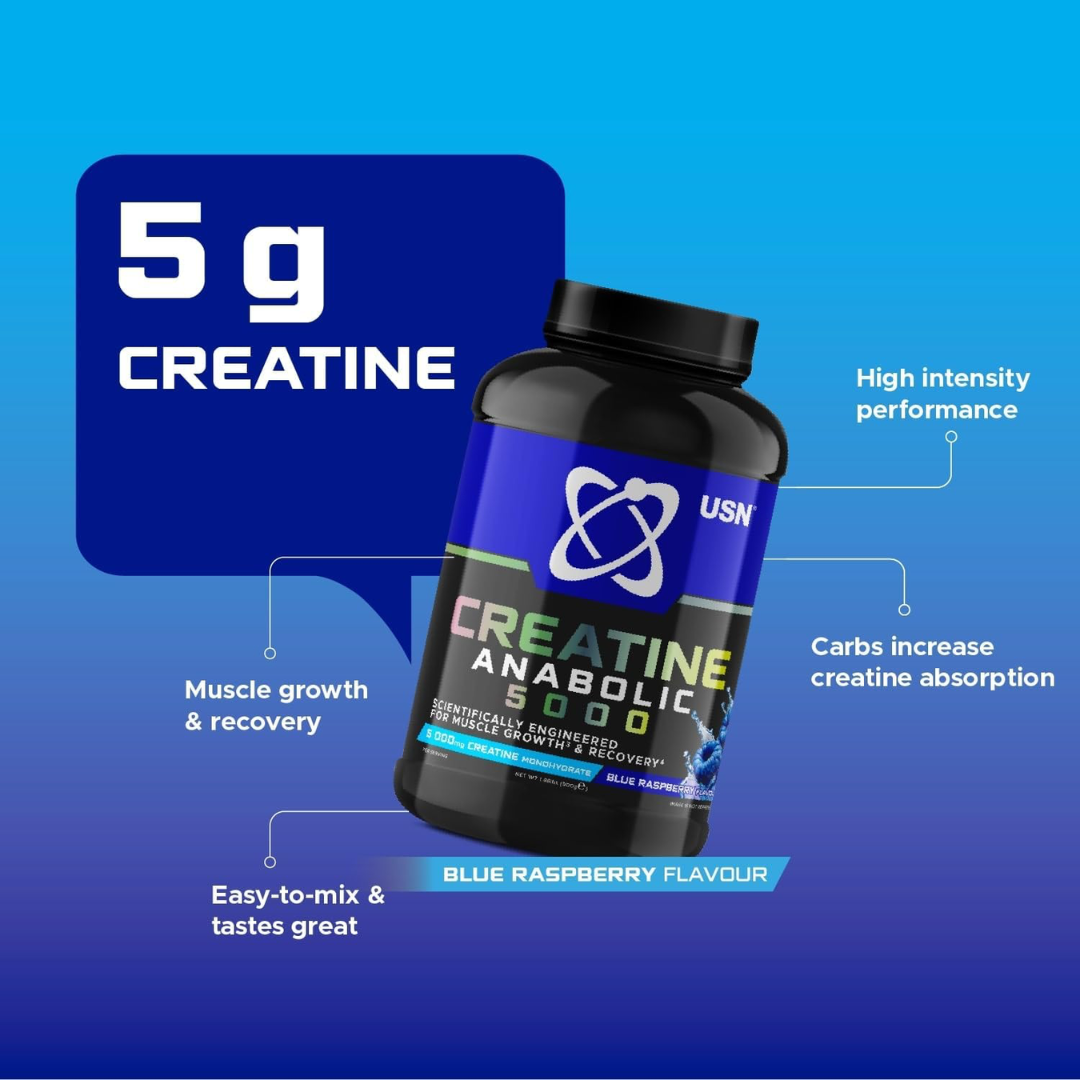USN Creatine Anabolic 5000 900g Blue Raspberry Crush