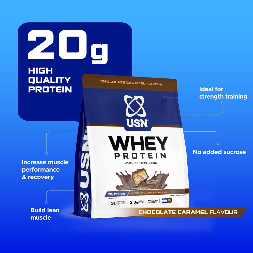 USN Whey Protein Bag 900g Choc Caramel