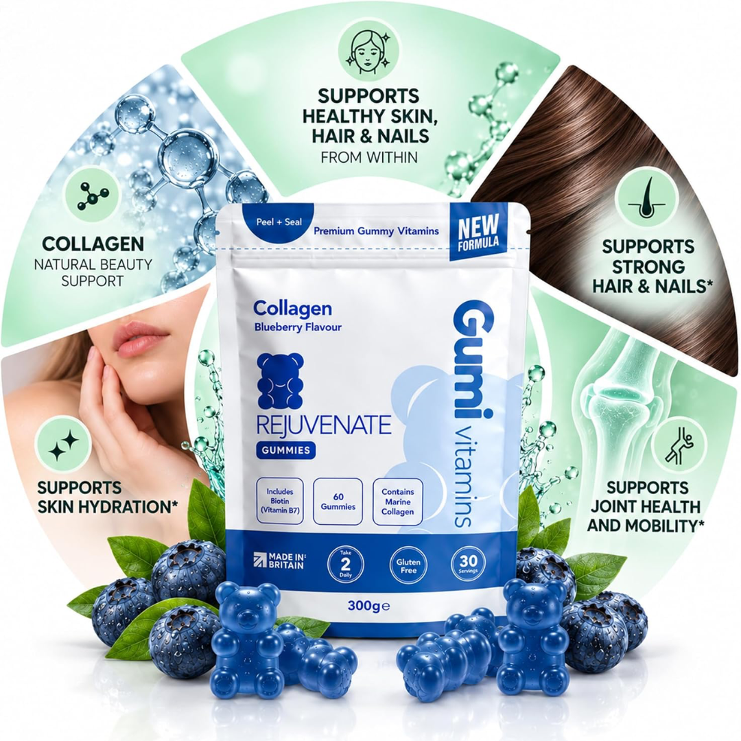 Gumi Vitamins REJUVENATE - Collagen Gummies 300g Blueberry