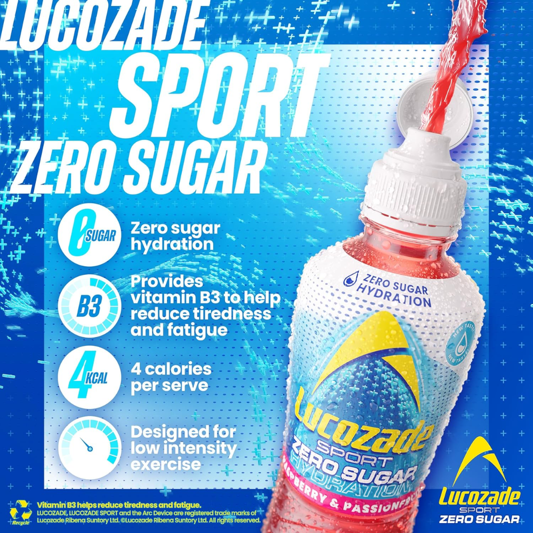 Lucozade Sport Zero 12x500ml Raspberry & Passionfruit