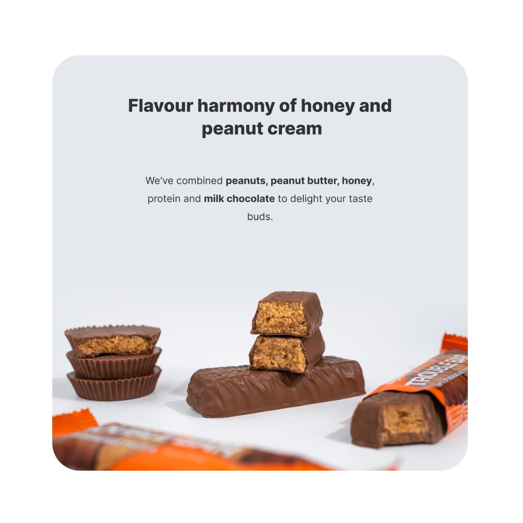 Vilgain Trouble Protein Bar 12x55g Peanut Butter with real honey