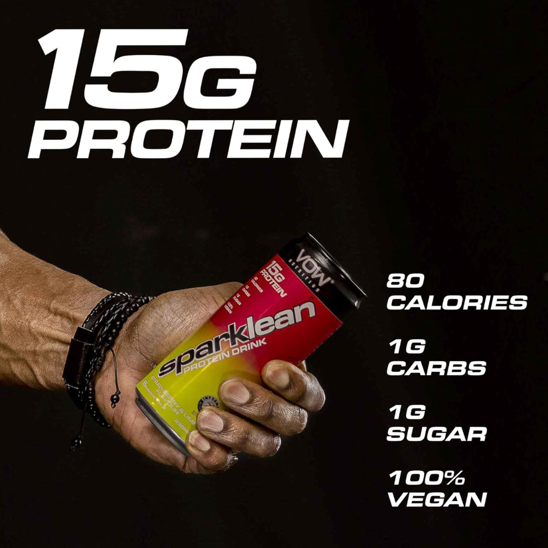 VOW Nutrition Sparklean Protein Drink 12x330ml Strawberry & Lime
