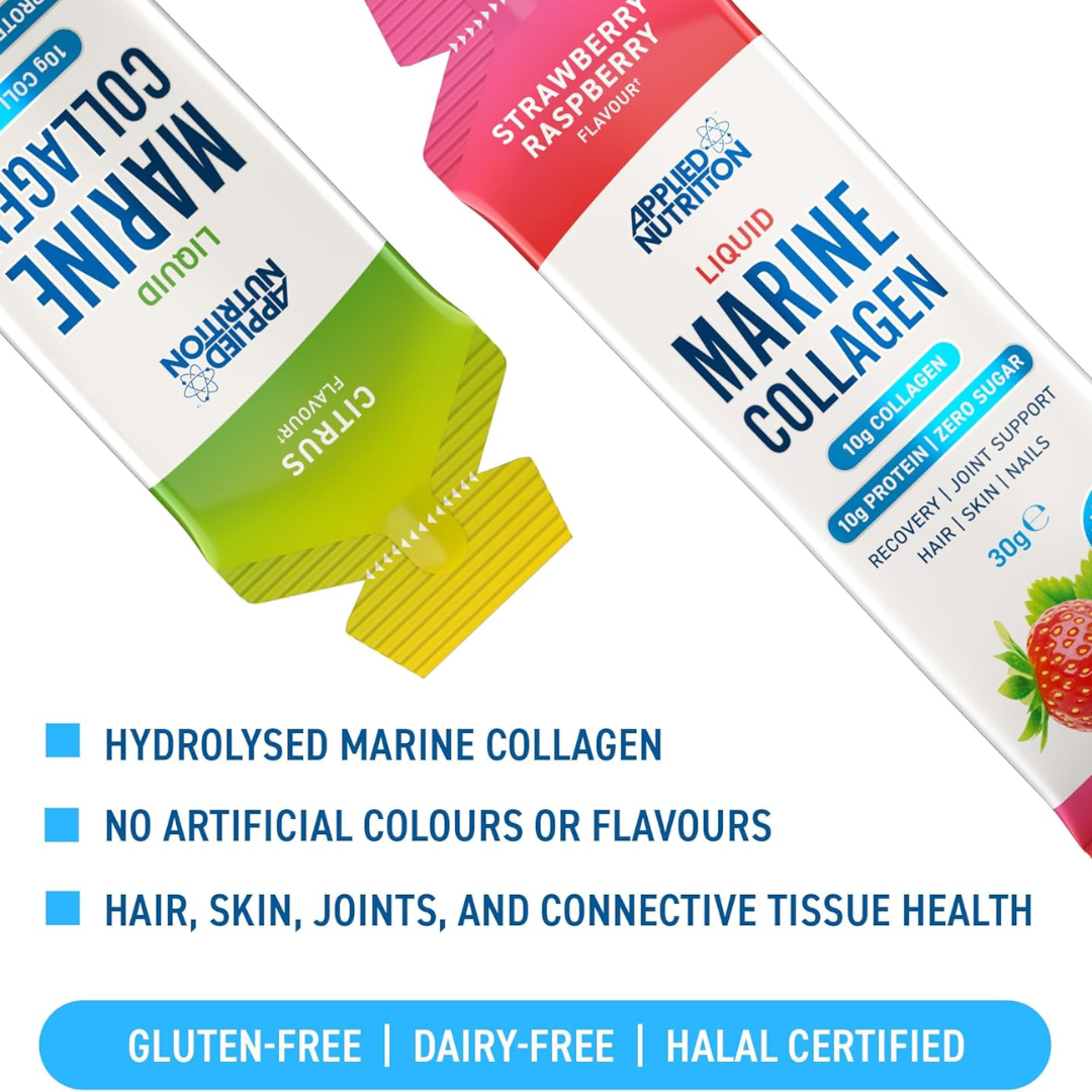 Applied Nutrition Marine Collagen Gels 10x30g Strawberry Raspberry