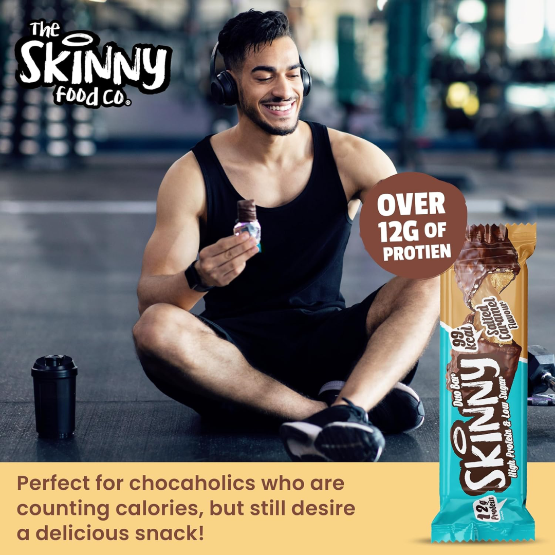 The Skinny Food Co Skinny Duo Bar 12x60g Salted Caramel
