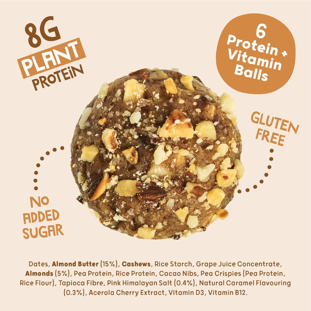 The Protein Ball Co Protein + Vitamin Balls 10x45g Salted Caramel