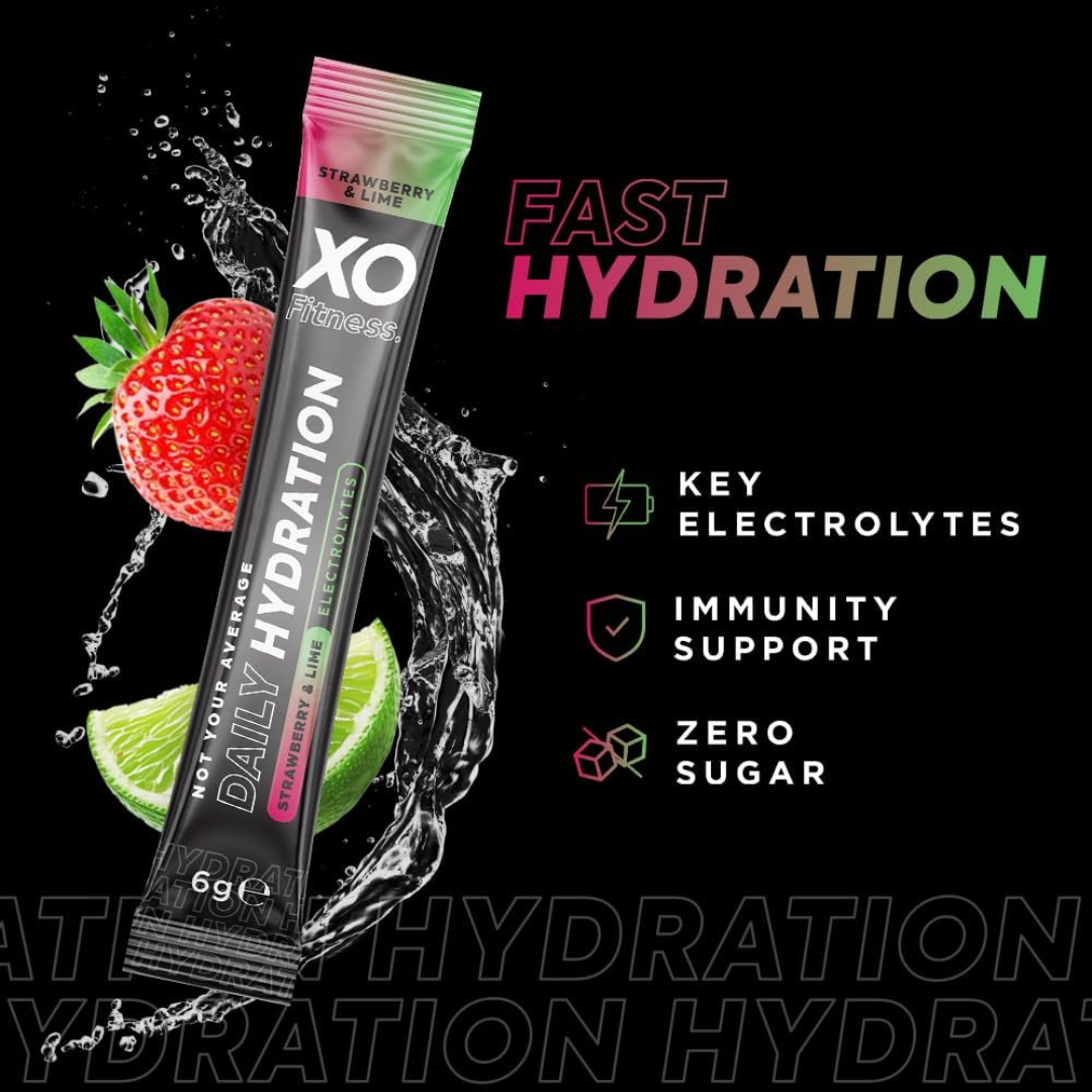 XO Fitness Hydration Sachet 28x6g Strawberry & Lime