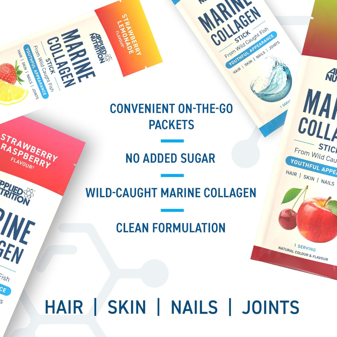 Applied Nutrition Marine Collagen Sticks 10x12g Cherry Apple