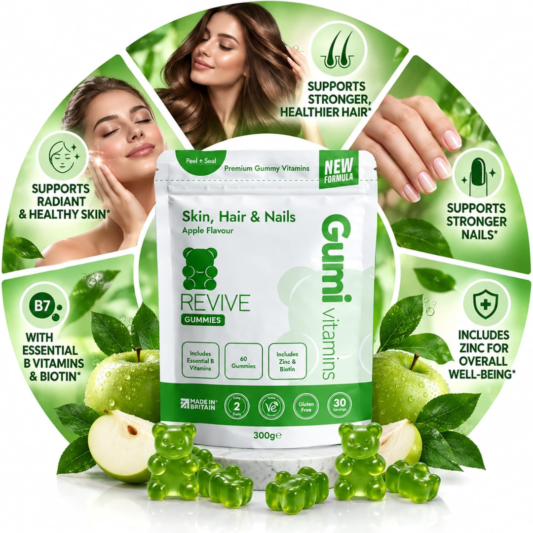 Gumi Vitamins REVIVE - Skin, Hair & Nails Gummies 300g Apple