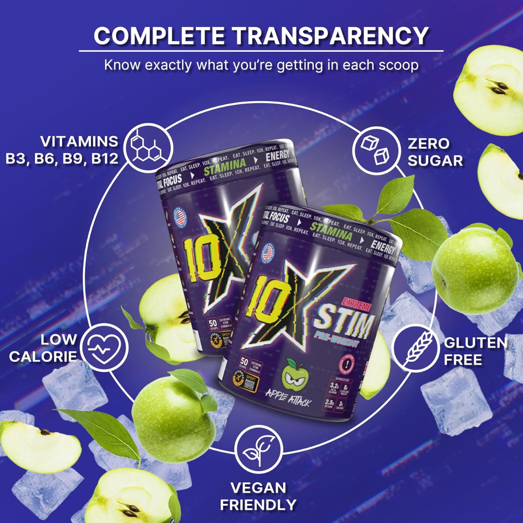 10X Athletic STIM 600g Apple Attack