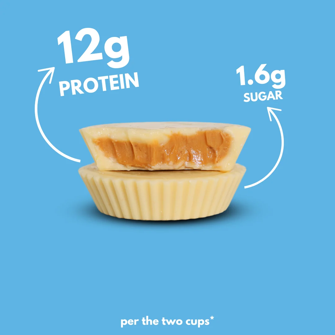 Nutry Nuts Zero Added Sugar Protein Peanut Butter Cups 12x42g White Choc & Peanut