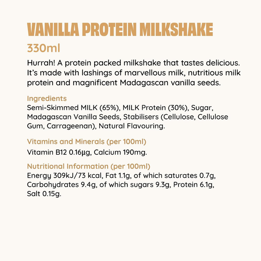 Shaken Udder Protein Milkshake 8x330ml Vanilla