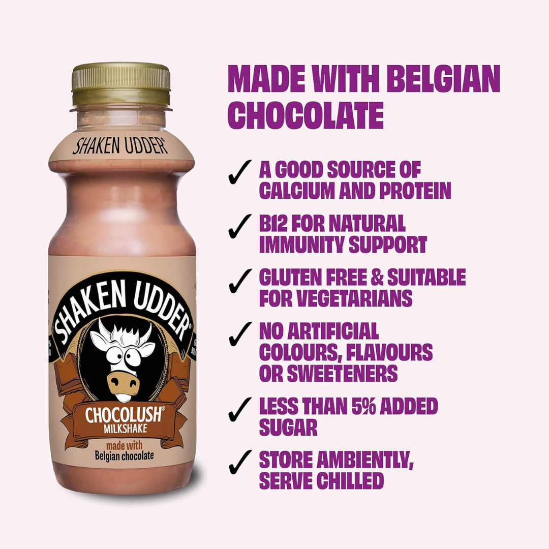 Shaken Udder Milkshake 8x330ml Chocolush