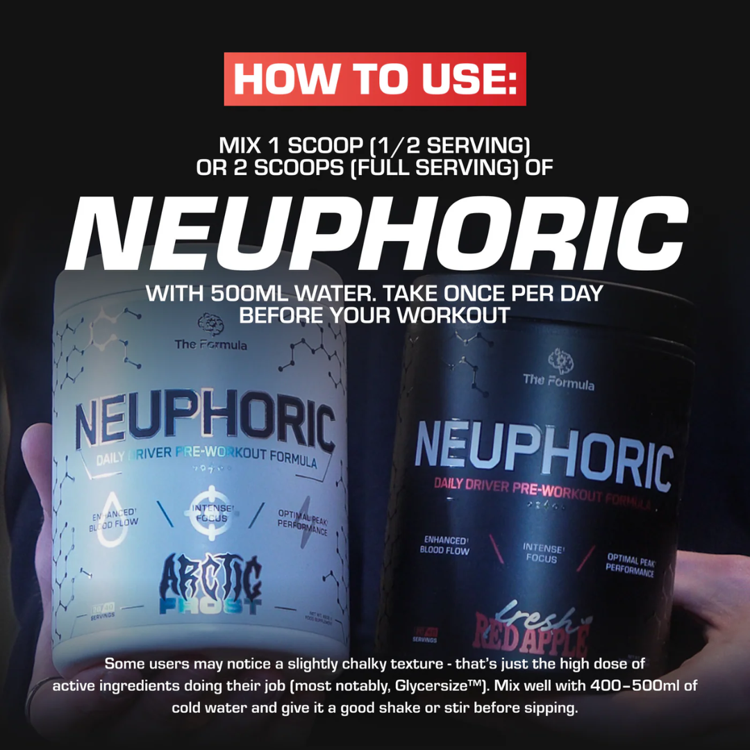 The Formula NEUPHORIC Pre Workout 480g Raspberry Lemonade
