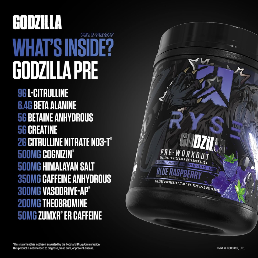 RYSE Godzilla Pre-Workout 792g Blue Raspberry