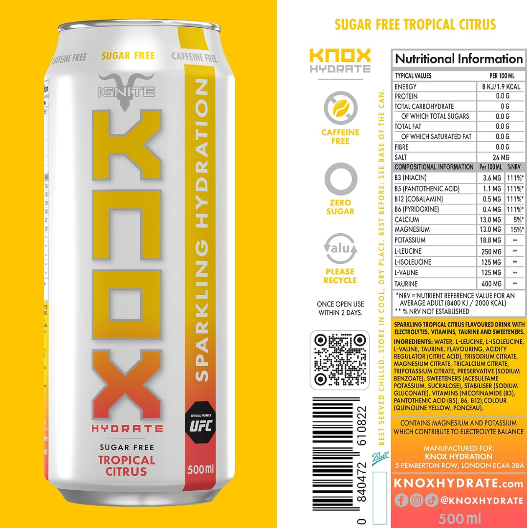 KNOX Hydrate 12x500ml Tropical Citrus