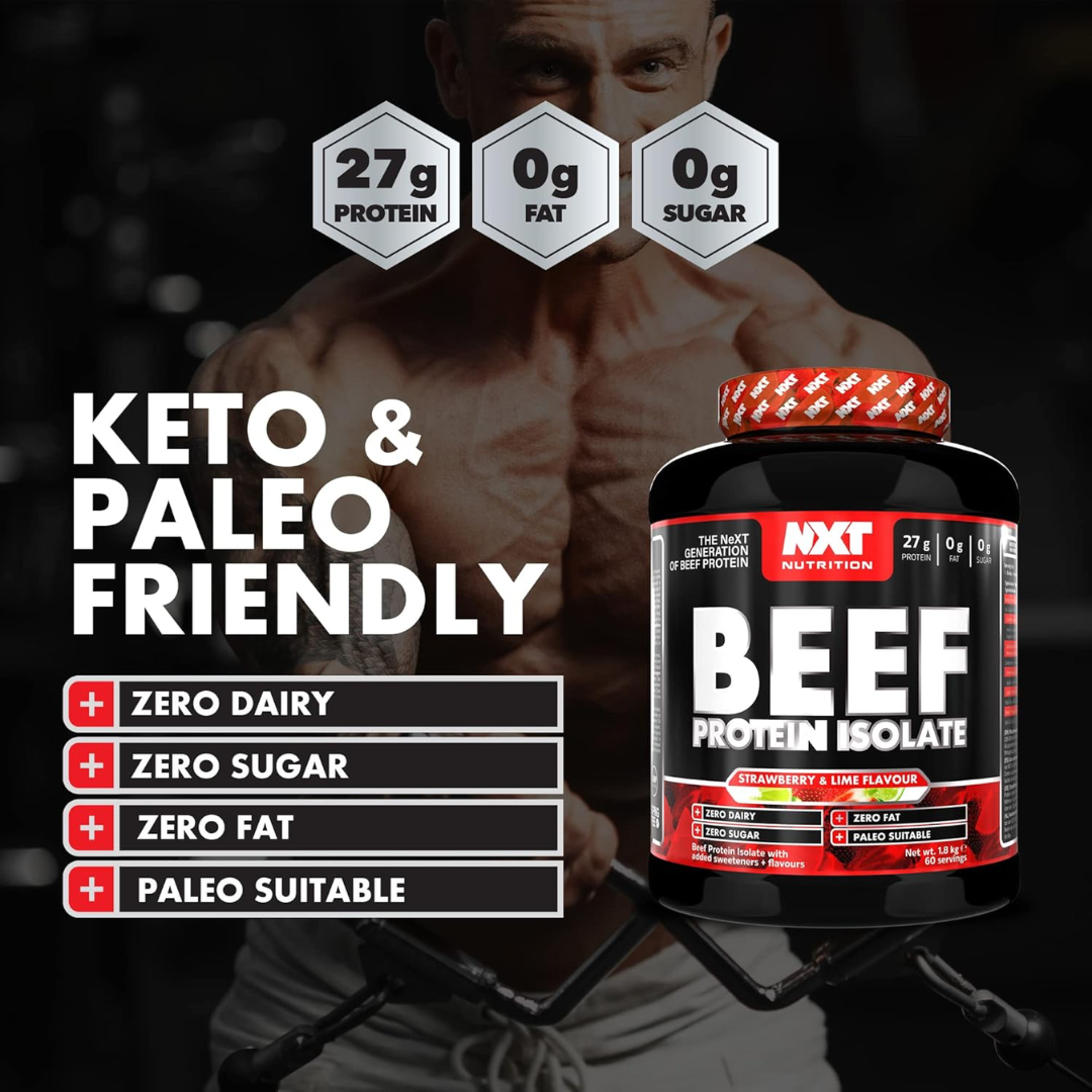 NXT Nutrition Beef Protein Isolate 1.8kg Strawberry Lime Crush