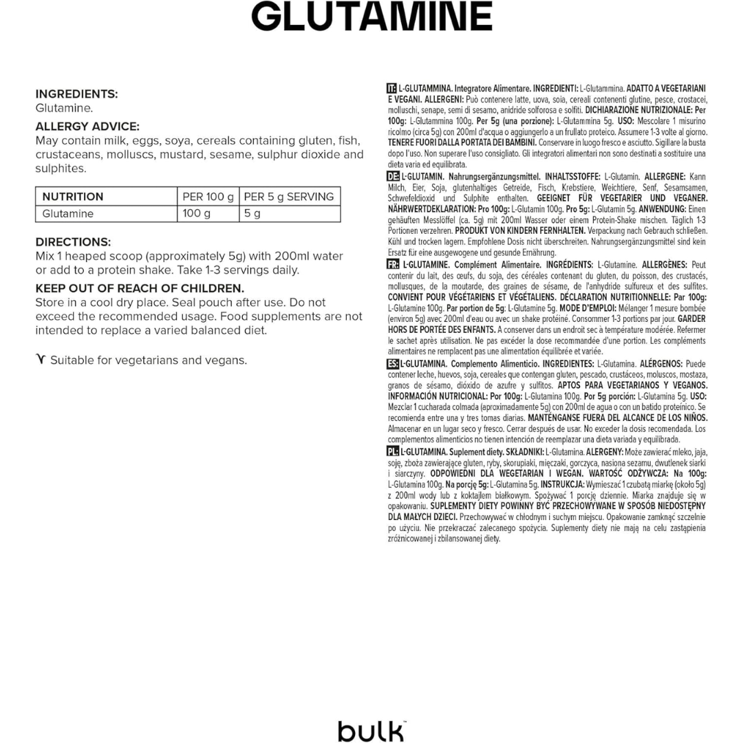 Bulk Glutamine 500g Unflavoured