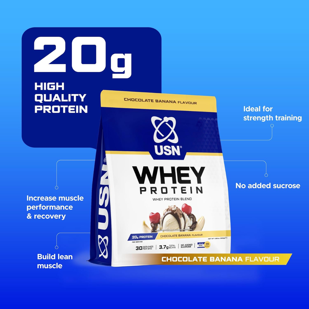 USN Whey Protein Bag 900g Choc Banana