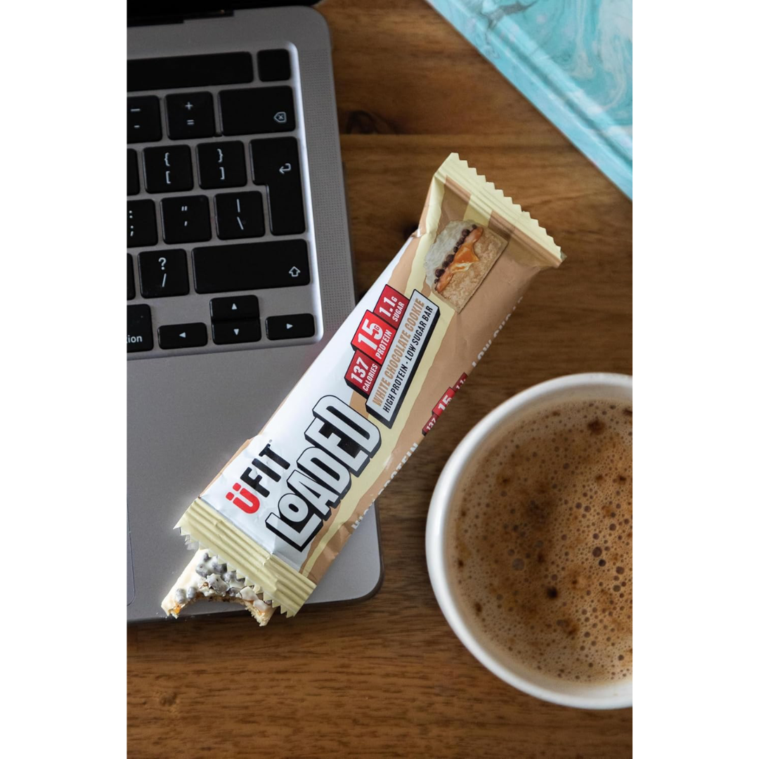 UFIT Loaded Protein Bar 16x45g White Chocolate Cookie