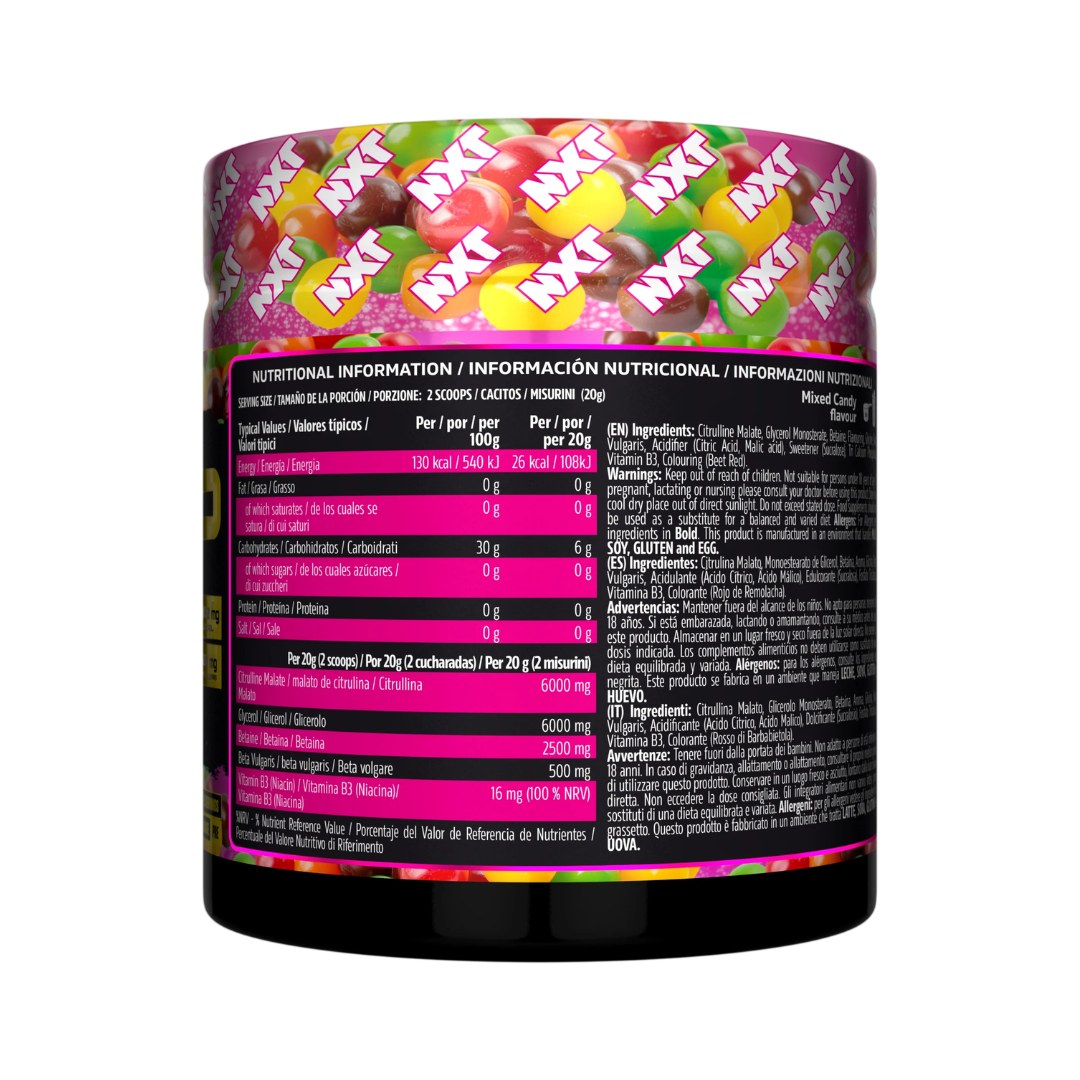 NXT Nutrition TNT Nuclear PUMP (Stim-Free) 500g Mixed Candy