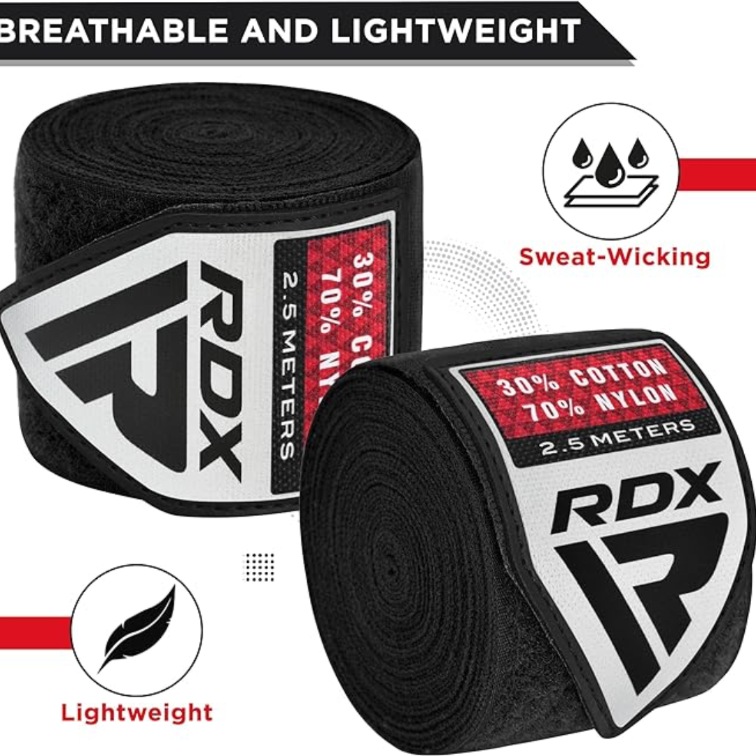 RDX Hand Wraps 2.5 Meter Black